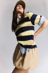 DeFacto Balloon Fit High Waist Taffeta Terry Cotton Mini Skirt - Image 2