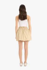 DeFacto Balloon Fit High Waist Taffeta Terry Cotton Mini Skirt - Image 8