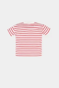 DeFacto Crew Neck Striped Short Sleeve T-Shirt Baby Boy - Image 3