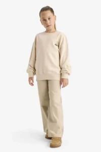 DeFacto Oversize Wide Fit Crew Neck Printed Sweatshirt Girl Child - Image 2