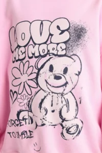 DeFacto Oversize Wide Fit Crew Neck Printed Sweatshirt Girl Child - Image 5