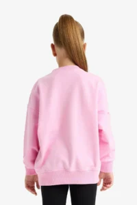DeFacto Oversize Wide Fit Crew Neck Printed Sweatshirt Girl Child - Image 6