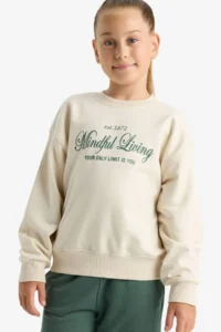 DeFacto Relax Fit Crew Neck Back Printed Sweatshirt Girl Child - Image 4