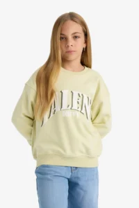 DeFacto Relax Fit Crew Neck Printed Sweatshirt Girls - Image 4