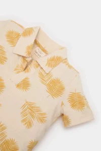 DeFacto Polo Neck Palm Tree Patterned Short Sleeve T-Shirt for Baby Boy - Image 2