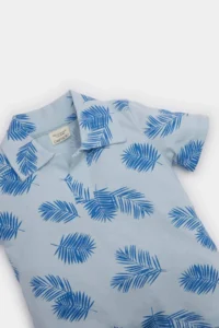DeFacto Polo Neck Palm Tree Patterned Short Sleeve T-Shirt for Baby Boy - Image 2