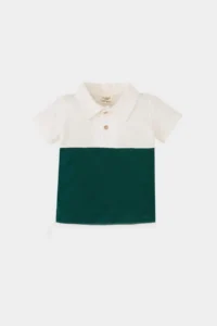 DeFacto Polo Neck Color Blocked Pique Short Sleeve T-Shirt for Baby Boy