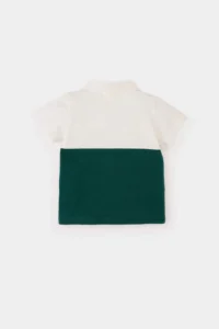 DeFacto Polo Neck Color Blocked Pique Short Sleeve T-Shirt for Baby Boy - Image 3
