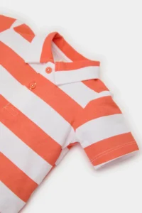 DeFacto Polo Neck Striped Pique Short Sleeve T-Shirt Baby Boy - Image 2