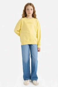 DeFacto Relax Fit Printed Sweatshirt Girls' - Image 2