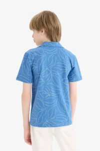 DeFacto Apaş Collar Patterned Short Sleeve T-Shirt Boy - Image 6