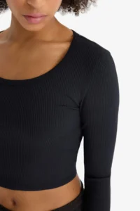 DeFacto Cropped Fit Crew Neck Sports Long Sleeve T-Shirt - Image 5