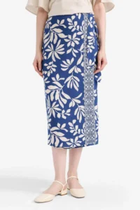 DeFacto New Season egular Fit Patterned Linen Blend Midi Skirt - Image 4