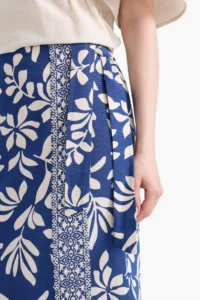 DeFacto New Season egular Fit Patterned Linen Blend Midi Skirt - Image 5