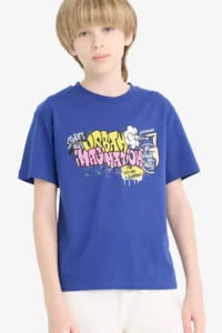 DeFacto Crew Neck Printed Short Sleeve T-Shirt Boy
