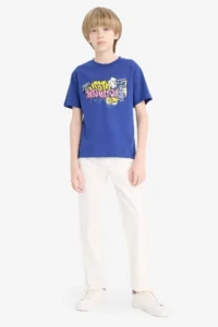 DeFacto Crew Neck Printed Short Sleeve T-Shirt Boy - Image 2