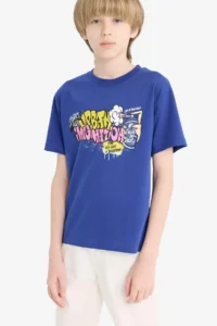 DeFacto Crew Neck Printed Short Sleeve T-Shirt Boy - Image 4