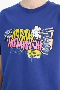 DeFacto Crew Neck Printed Short Sleeve T-Shirt Boy - Image 5
