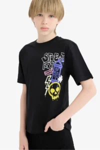 DeFacto Crew Neck Printed Short Sleeve T-Shirt Boy