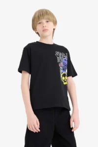 DeFacto Crew Neck Printed Short Sleeve T-Shirt Boy - Image 3