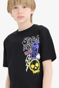DeFacto Crew Neck Printed Short Sleeve T-Shirt Boy - Image 4