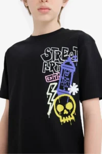 DeFacto Crew Neck Printed Short Sleeve T-Shirt Boy - Image 5