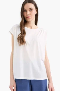 DeFacto Crew Neck Basic Plain Short Sleeve T-Shirt