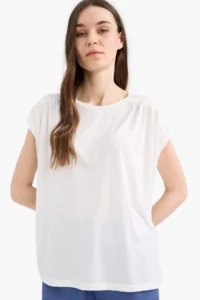DeFacto Crew Neck Basic Plain Short Sleeve T-Shirt - Image 3