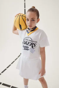 DeFacto NBA Los Angeles Lakers Crew Neck Short Sleeve T-Shirt Girls