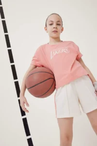 DeFacto NBA Los Angeles Lakers Loose Fit Crew Neck Short Sleeve T-Shirt Girls