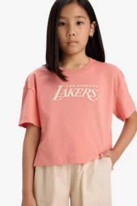 DeFacto NBA Los Angeles Lakers Loose Fit Crew Neck Short Sleeve T-Shirt Girls - Image 3