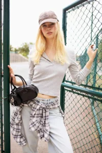 DeFacto Fitted Button Collar Ribbed Long Sleeve T-Shirt - Image 3