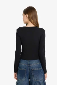 DeFacto Fitted Basic Plain Rib Long Sleeve T-Shirt - Image 6
