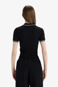 DeFacto Fitted Polo Neck Basic PLAIN Ribbed Camisole Short Sleeve T-Shirt - Image 6