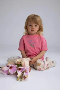 DeFacto Crew Neck Printed Combed Cotton 2-Piece Short Sleeve T-Shirt Baby Girl Newborn - Image 2