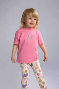 DeFacto Crew Neck Printed Combed Cotton 2-Piece Short Sleeve T-Shirt Baby Girl Newborn - Image 3