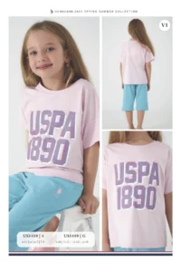 US Polo Assn. Base. Polo Assn 1419 Point Detail Girls Capri Set - Image 6