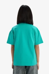 DeFacto Oversize Wide Fit Crew Neck Printed Short Sleeve T-Shirt Girl Child - Image 6