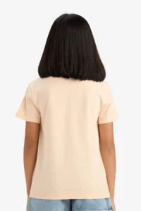 DeFacto Relax Fit Crew Neck Back Printed Short Sleeve T-Shirt Girl Child - Image 7