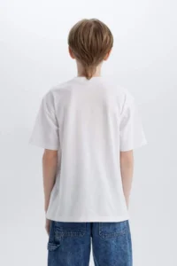 DeFacto Boy's V-Neck Basic Plain Short Sleeve T-Shirt K1693a625sm - Image 6
