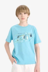 DeFacto Light Blue Boys' T-Shirt F0168A8/TR248 - Image 4