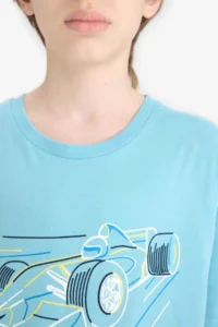 DeFacto Light Blue Boys' T-Shirt F0168A8/TR248 - Image 5