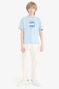 DeFacto Crew Neck Printed Short Sleeve T-Shirt Boy - Image 2