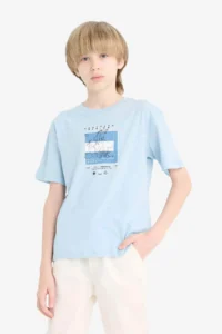 DeFacto Crew Neck Printed Short Sleeve T-Shirt Boy - Image 3