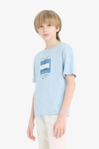 DeFacto Crew Neck Printed Short Sleeve T-Shirt Boy - Image 4