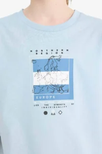 DeFacto Crew Neck Printed Short Sleeve T-Shirt Boy - Image 6