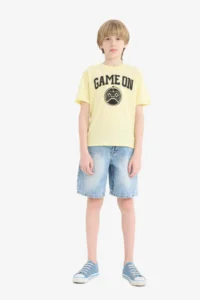DeFacto Crew Neck Printed Short Sleeve T-Shirt Boy - Image 2