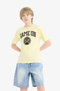 DeFacto Crew Neck Printed Short Sleeve T-Shirt Boy - Image 3