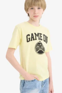 DeFacto Crew Neck Printed Short Sleeve T-Shirt Boy - Image 4