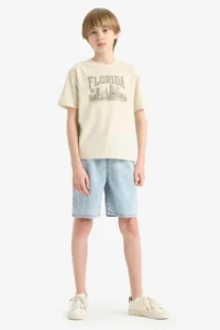DeFacto Ecru Boys' T-Shirt E6320A8/GN1240 - Image 2